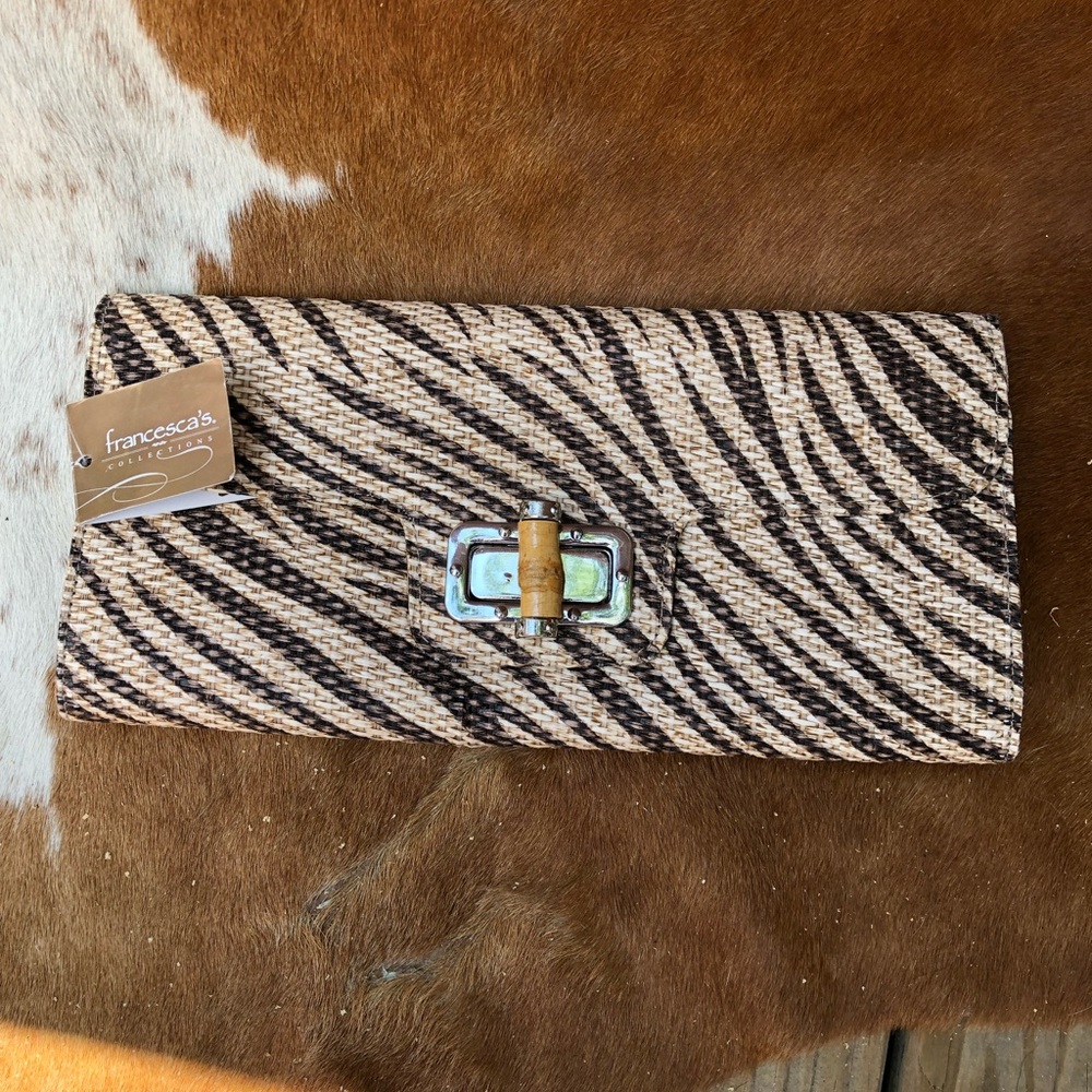 Francescas print clutch purse.